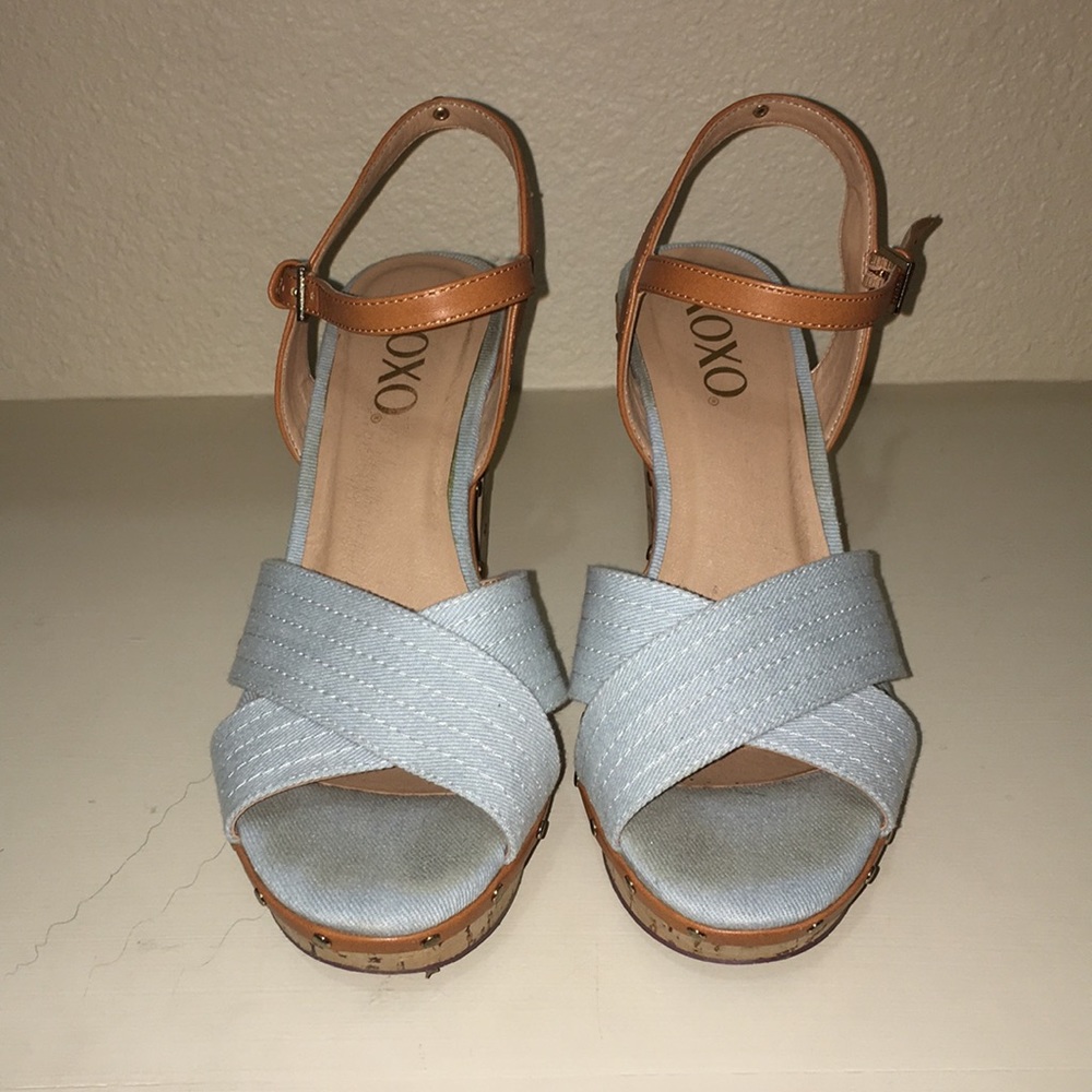 XOXO Light Blue Chunky Heels